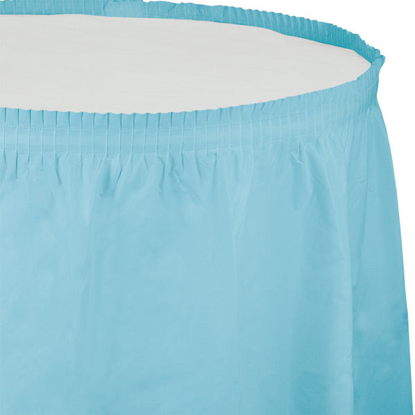 Party Decorations Pastel Blue Plastic Tableskirt, 14' X 29