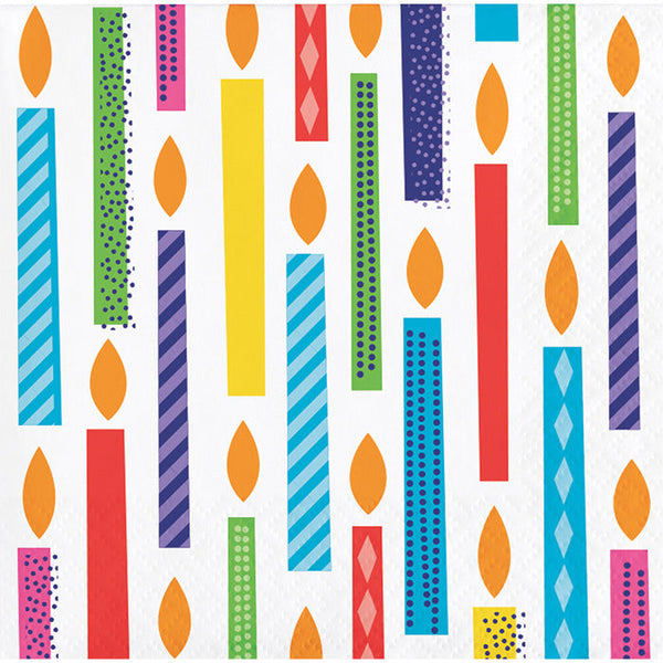 Party Decorations Bright Birthday Beverage Napkins, 16 ct