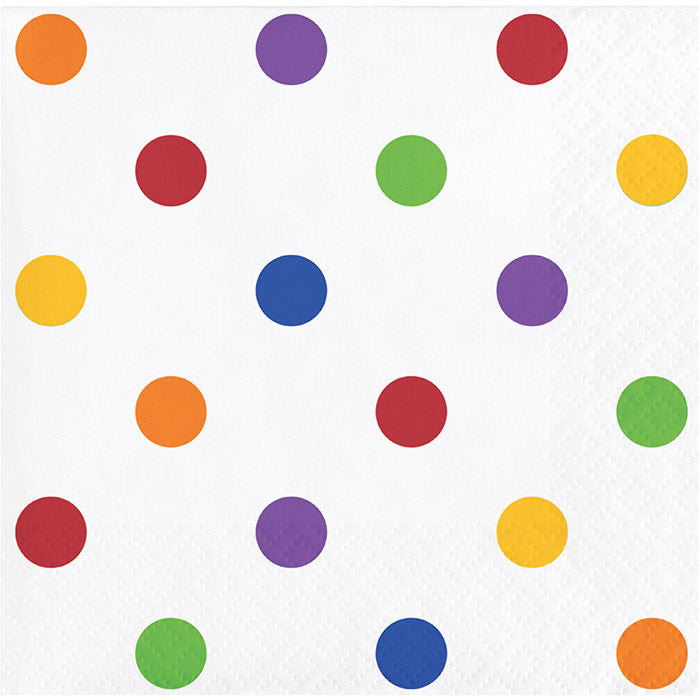 Party Decorations Dots & Stripes Beverage Napkins, 16 ct