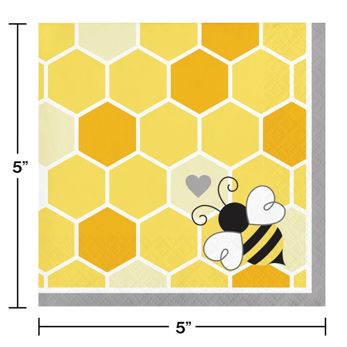 Party Decorations Bumblebee Baby Beverage Napkins, 16 ct