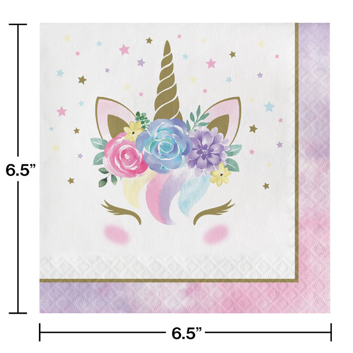 Party Decorations Unicorn Pastel Baby Shower Napkins, Pack Of 16