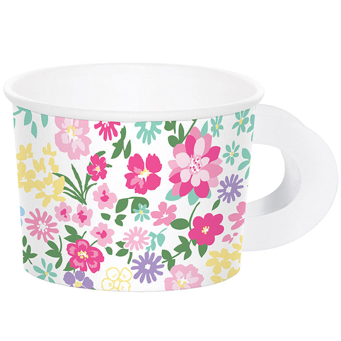 Party Decorations Floral Tea Party 8 oz Treat Cups, 8 ct