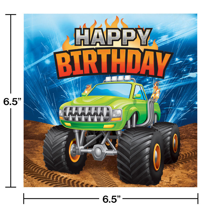 Party Decorations Monster Truck Rally Napkins, 16 ct