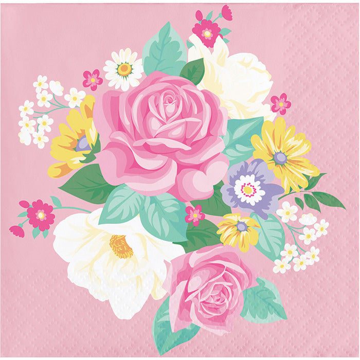 Party Decorations Floral Tea Party Beverage Napkins, 16 ct