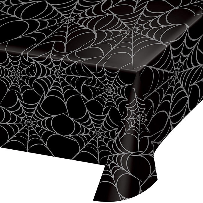 Party Decorations Halloween Silver Web Plastic Table Cover