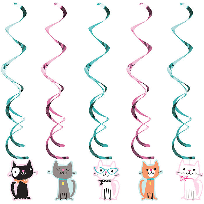 Party Decorations Purr-Fect Cat Party Dizzy Danglers (5ct)