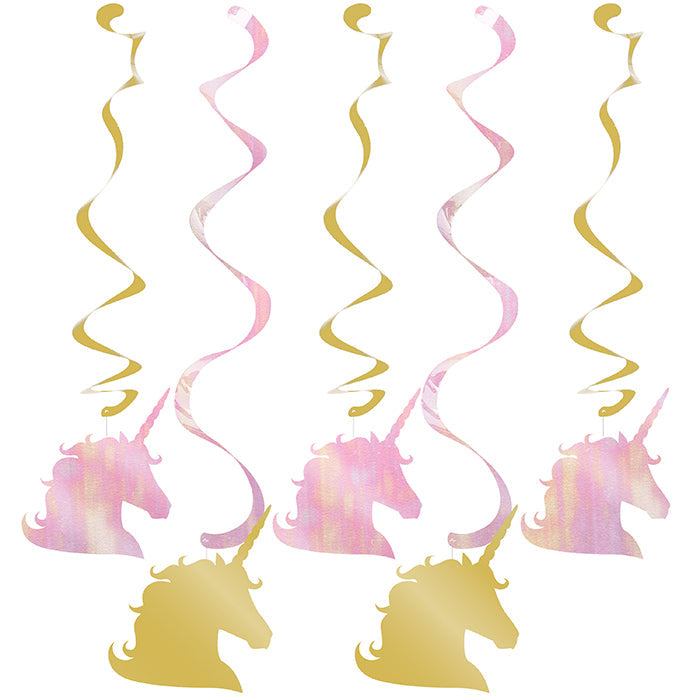 Party Decorations Sparkle Unicorn Dizzy Danglers, 5 ct