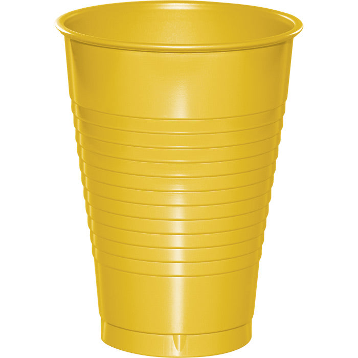 Party Decorations School Bus Yellow 12 Oz Plastic Cups, 20 ct