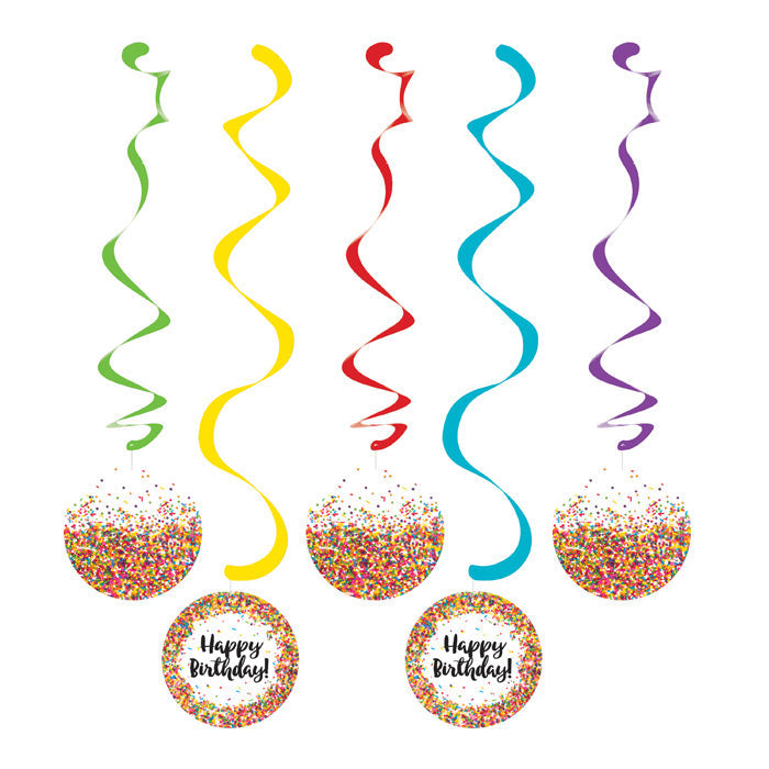 Party Decorations Confetti Sprinkles Dizzy Danglers, 5 ct