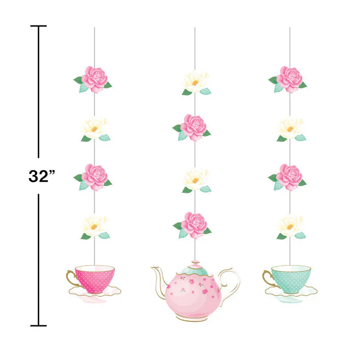 Party Decorations Floral Tea Party Birthday Kit for 8 (46 Total Items)