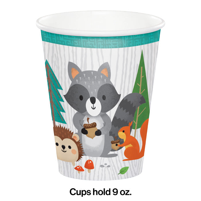 Party Decorations Wild One Woodland Paper Cups, Pack Of 8