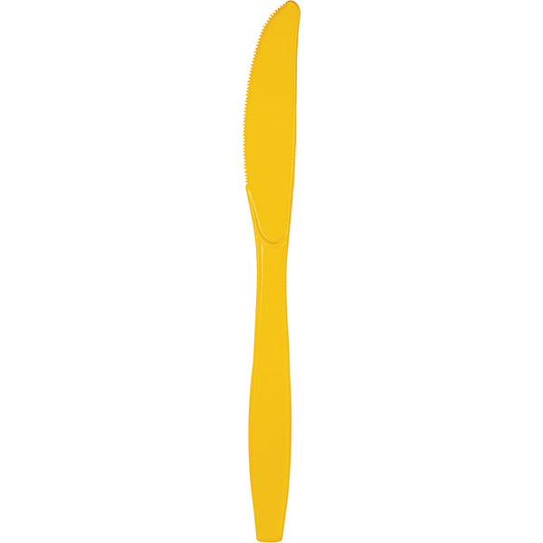 Party Decorations School Bus Yellow Plastic Knives, 24 ct