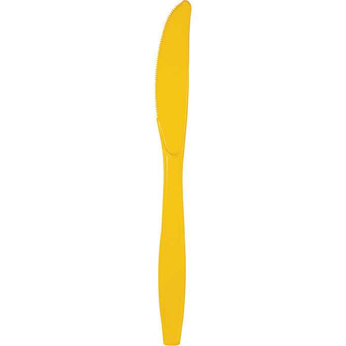 Party Decorations School Bus Yellow Plastic Knives, 24 ct