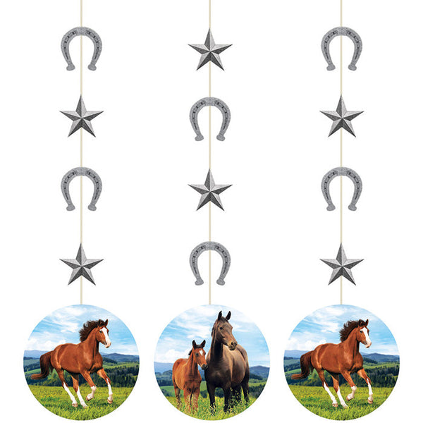 Party Decorations Horse And Pony Hanging Cutouts, 3 ct