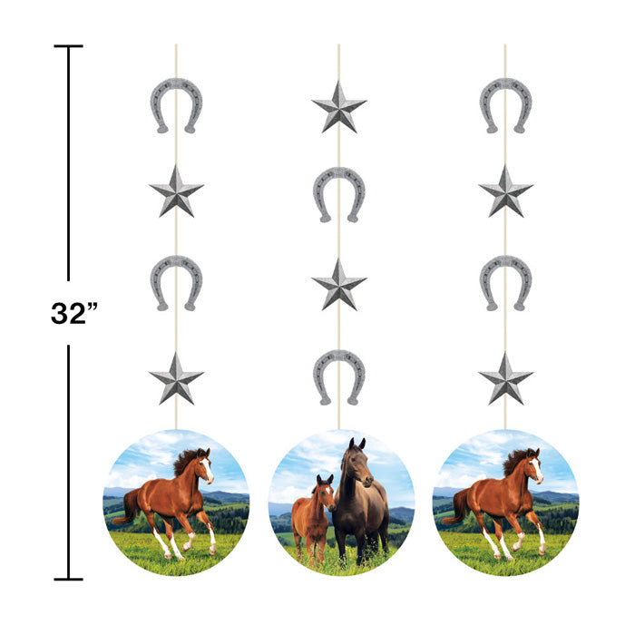 Party Decorations Horse And Pony Hanging Cutouts, 3 ct