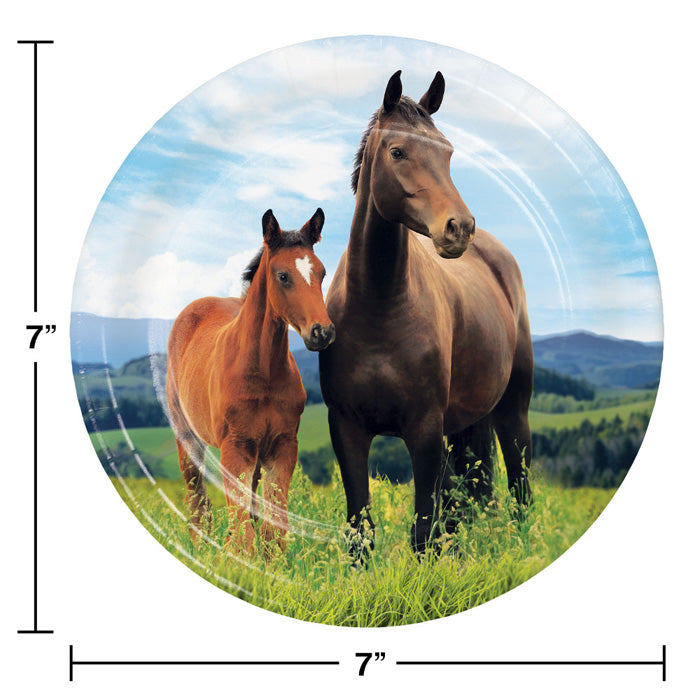 Party Decorations Horse And Pony Paper Dessert Plates, 8 ct