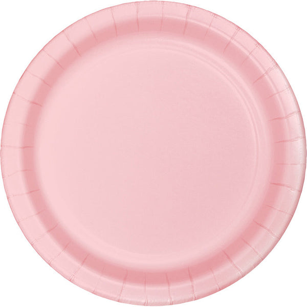 Party Decorations Classic Pink Paper Dessert Plates, 8 ct