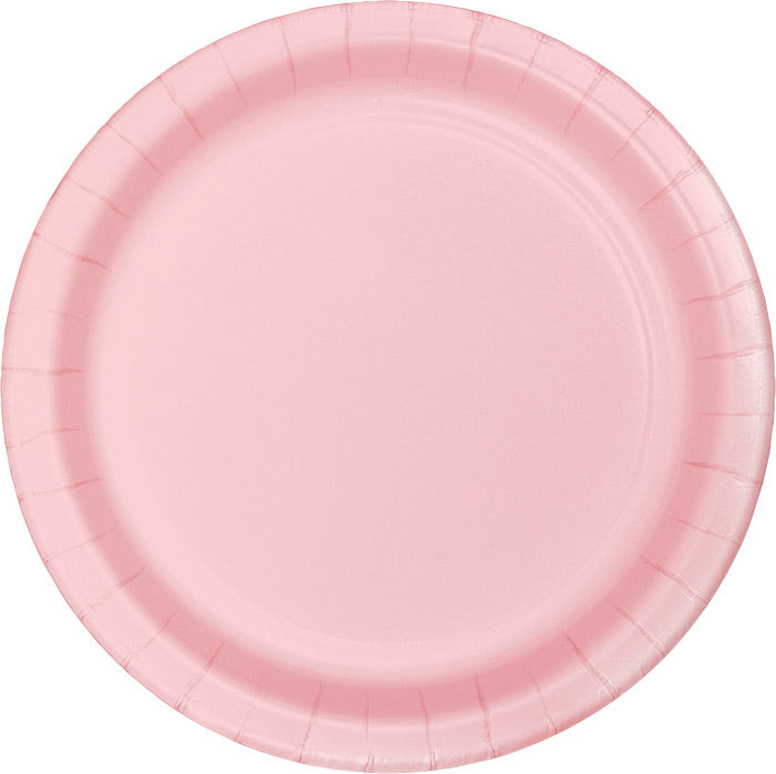 Party Decorations Classic Pink Paper Dessert Plates, 24 ct