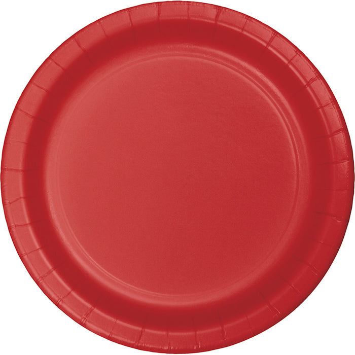 Party Decorations Classic Red Paper Dessert Plates, 8 ct