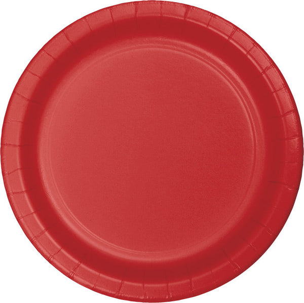 Party Decorations Classic Red Paper Dessert Plates, 24 ct