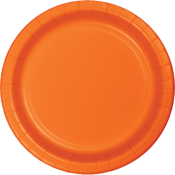 Party Decorations Sunkissed Orange Paper Dessert Plates, 8 ct