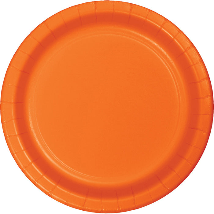 Party Decorations Sunkissed Orange Paper Dessert Plates, 8 ct