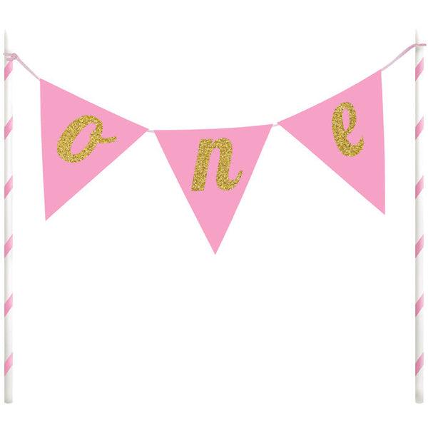 Party Decorations 1st Birthday Girl Cake Banner