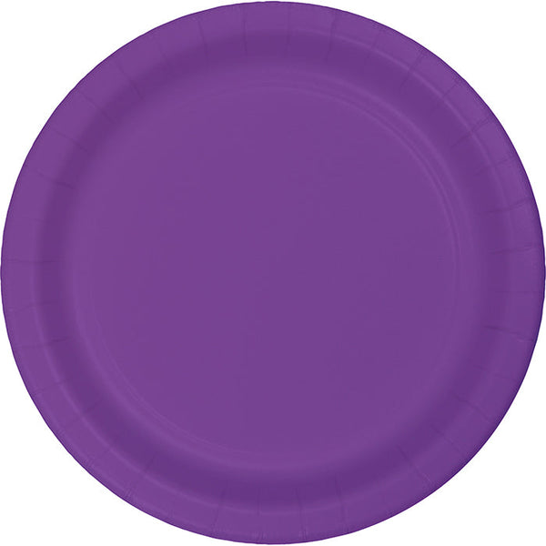 Party Decorations Amethyst Purple Paper Dessert Plates, 24 ct