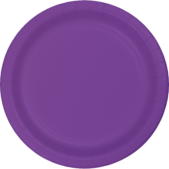 Party Decorations Amethyst Purple Paper Dessert Plates, 24 ct