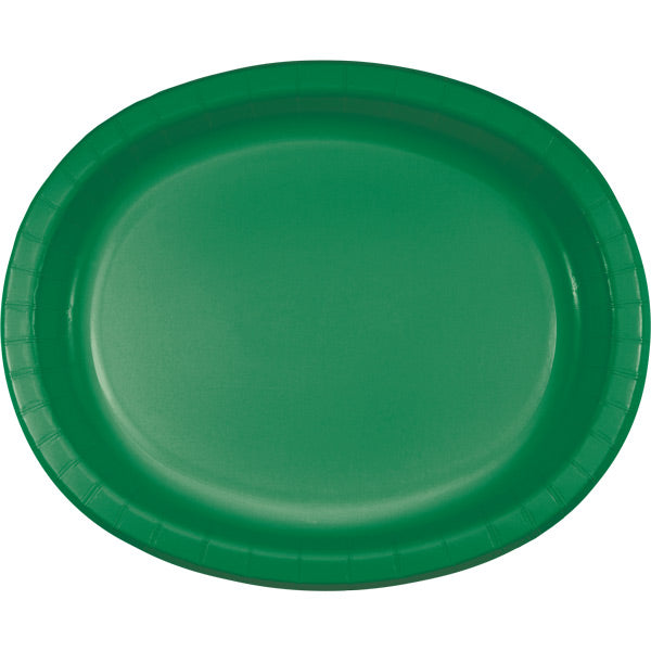 Party Decorations Emerald Green Paper Oval Platter 10