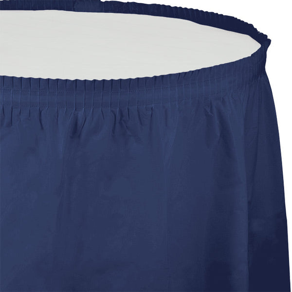 Party Decorations Navy Plastic Tableskirt, 14' X 29