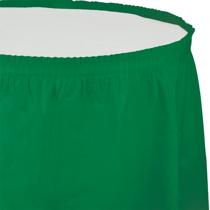 Party Decorations Emerald Green Plastic Tableskirt, 14' X 29"