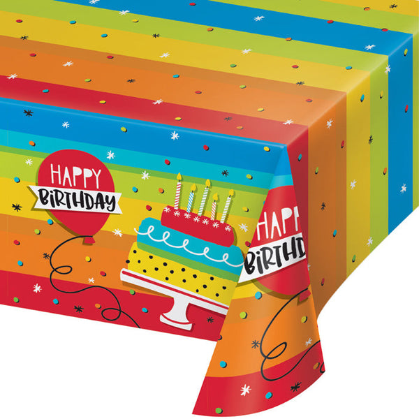 Party Decorations Hoppin' Birthday Cake Plastic Tablecover All Over Print, 54