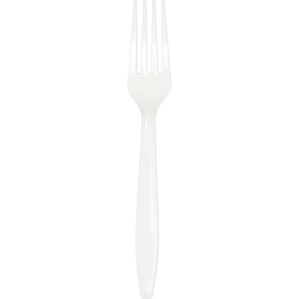 Party Decorations White Premium Plastic Forks, 24 ct