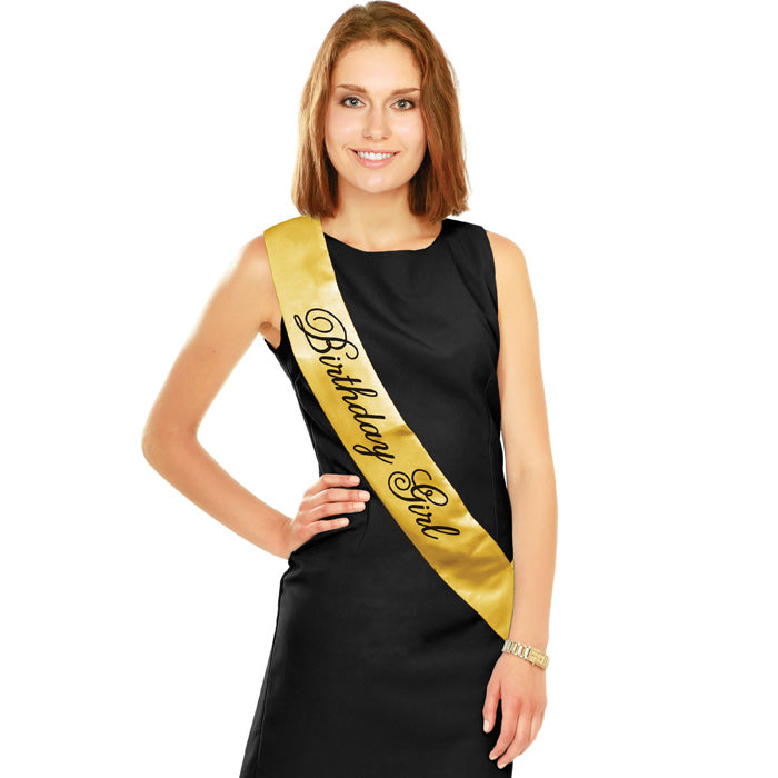 Party Decorations Black And Gold Birthday Sash