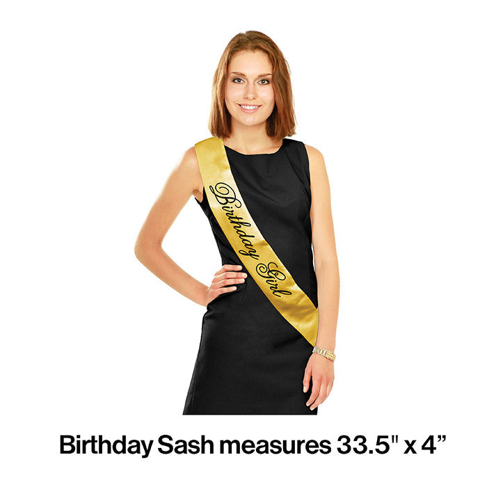 Party Decorations Black And Gold Birthday Sash