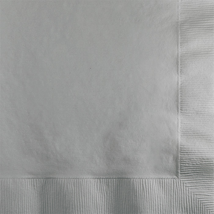 Party Decorations Shimmering Silver Beverage Napkin 2Ply, 50 ct