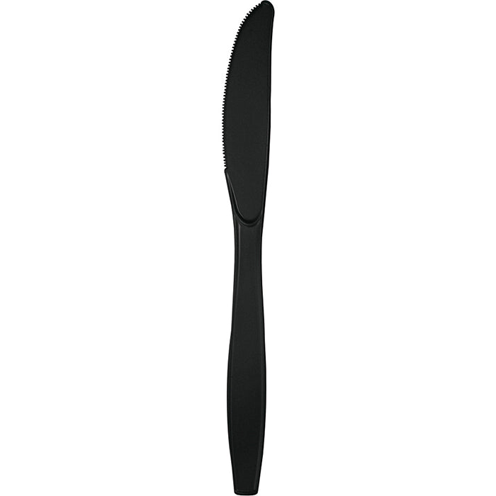 Party Decorations Black Plastic Knives, 24 ct