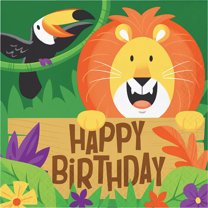 Party Decorations Jungle Safari Napkins, 16 ct