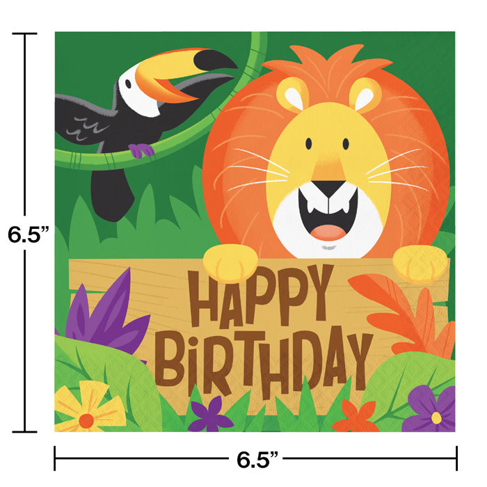 Party Decorations Jungle Safari Napkins, 16 ct