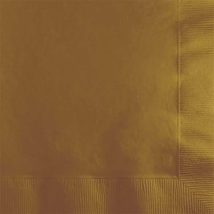 Party Decorations Glittering Gold Beverage Napkin 2Ply, 50 ct