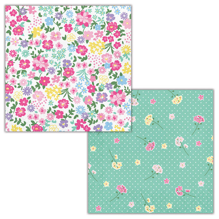 Party Decorations Floral Tea Party Luncheon Napkin, 2 Sided, 16 ct