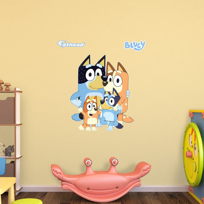 Fathead Bluey: Family Pose Icon - Officially Licensed BBC Removable Adhesive Decal