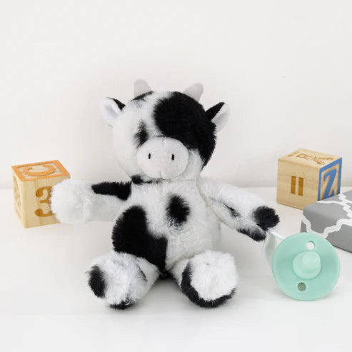 Little Love by NoJo Cow Shaped Black and White Plush Pacifier Buddy