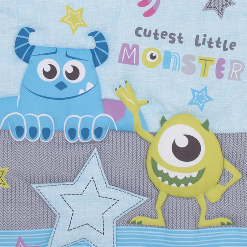 Disney Monsters, Inc. Cutest Little Monster 3 Piece Nursery Mini Crib Bedding Set