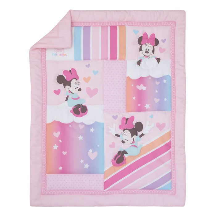 Disney Minnie Mouse Be Happy 3 Piece Crib Bedding Set