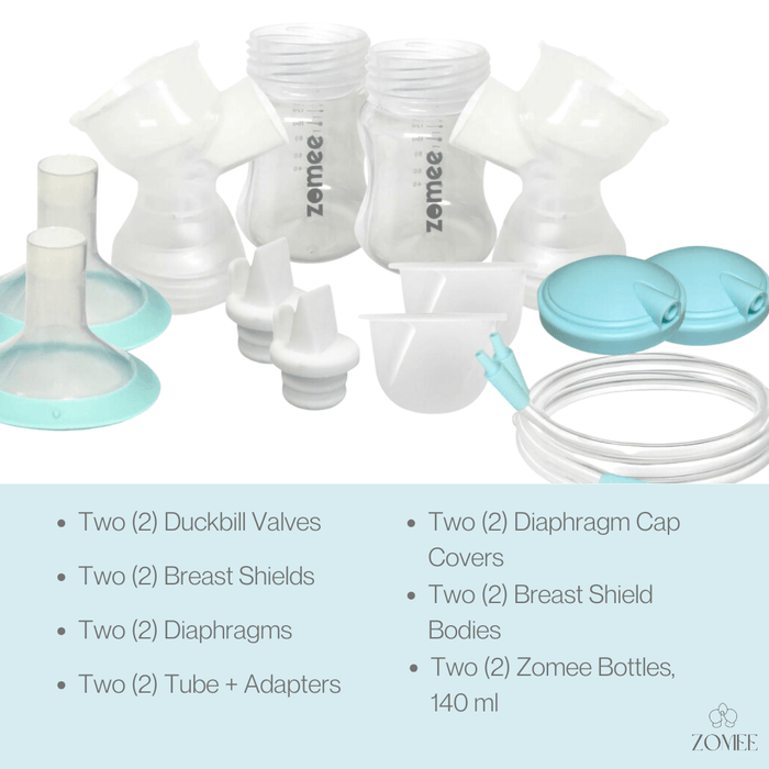 Zomee Z2 Breast Shield Kit For Double Pumping (Set of 2)