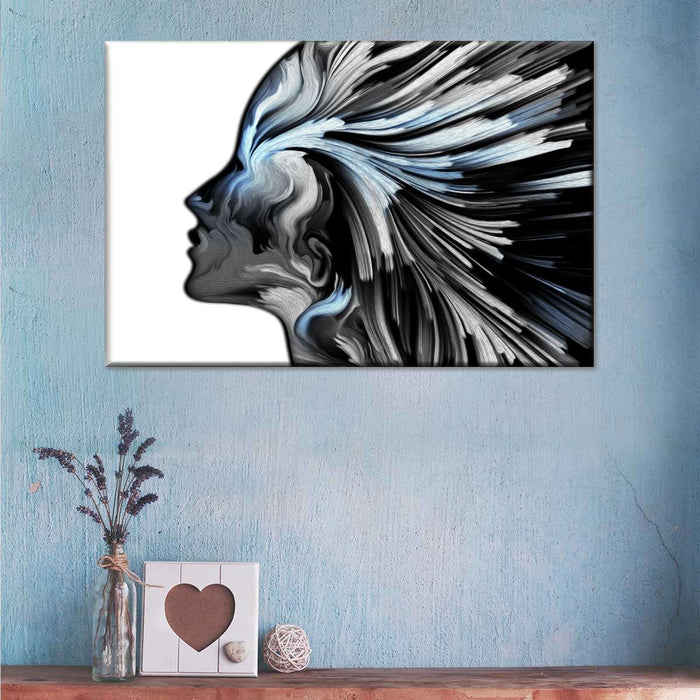 ElephantStock Abstract Silver Profile Colors Wall Art