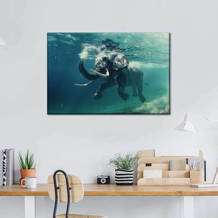 ElephantStock Swimming Elephant Wall Art