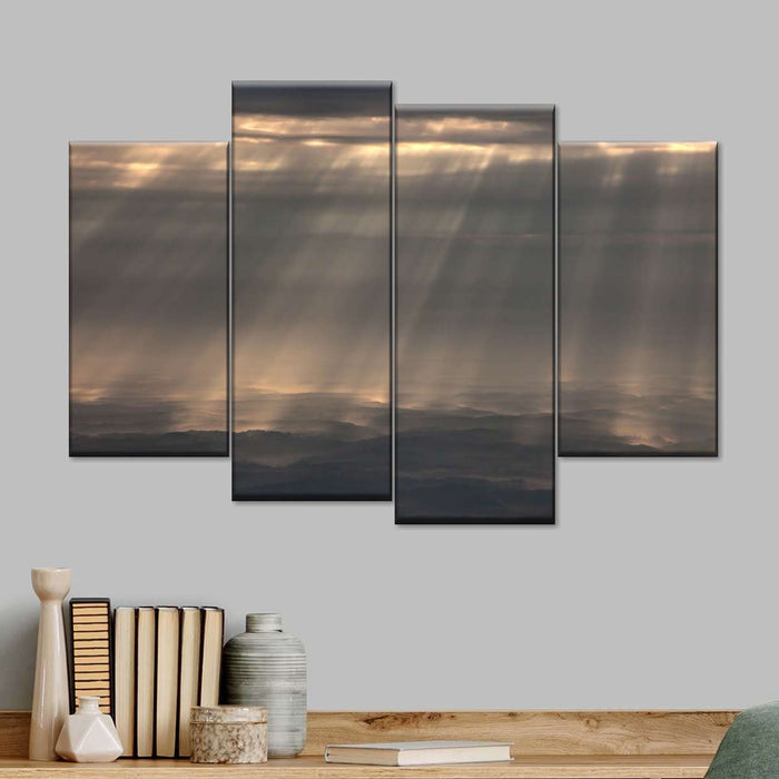 ElephantStock Sunrays And Cloudy Sky Wall Art